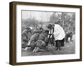 New Zealand Troops Taking Holy Communion, World War I-null-Framed Giclee Print