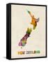 New Zealand, Watercolor Map-Michael Tompsett-Framed Stretched Canvas