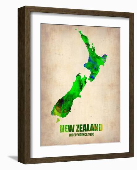 New Zealand Watercolor Map-NaxArt-Framed Art Print