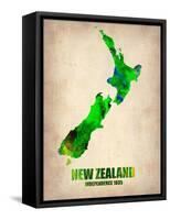 New Zealand Watercolor Map-NaxArt-Framed Stretched Canvas