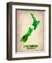 New Zealand Watercolor Map-NaxArt-Framed Premium Giclee Print