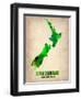 New Zealand Watercolor Map-NaxArt-Framed Premium Giclee Print