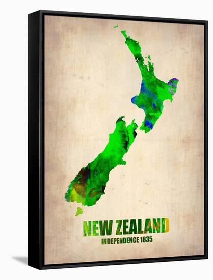 New Zealand Watercolor Map-NaxArt-Framed Stretched Canvas