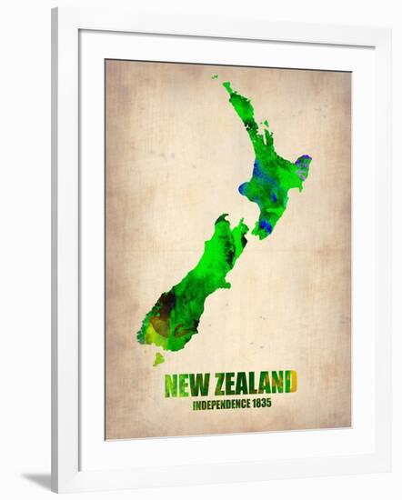New Zealand Watercolor Map-NaxArt-Framed Art Print