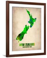 New Zealand Watercolor Map-NaxArt-Framed Art Print