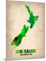 New Zealand Watercolor Map-NaxArt-Mounted Art Print