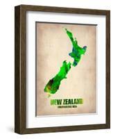 New Zealand Watercolor Map-NaxArt-Framed Art Print