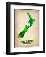 New Zealand Watercolor Map-NaxArt-Framed Art Print