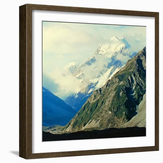 New Zealandsnow-Capped Mountain in New Zealand-George Silk-Framed Photographic Print