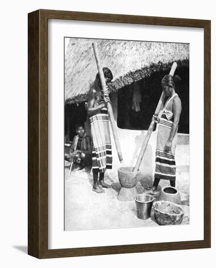 Newar Women Pounding Grain, Nepal, 1936-Ewing Galloway-Framed Giclee Print