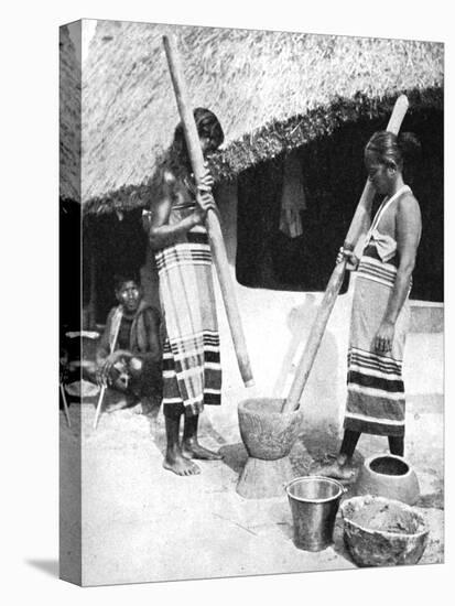 Newar Women Pounding Grain, Nepal, 1936-Ewing Galloway-Stretched Canvas