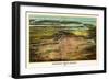 Neward, New Jersey - Panoramic Map-Lantern Press-Framed Art Print