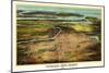 Neward, New Jersey - Panoramic Map-Lantern Press-Mounted Art Print