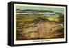 Neward, New Jersey - Panoramic Map-Lantern Press-Framed Stretched Canvas