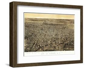 Newark, New Jersey - Panoramic Map-Lantern Press-Framed Art Print