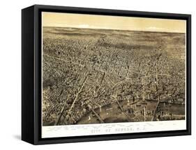 Newark, New Jersey - Panoramic Map-Lantern Press-Framed Stretched Canvas