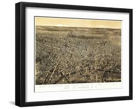 Newark, New Jersey - Panoramic Map-Lantern Press-Framed Art Print