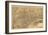 Newark, New Jersey - Panoramic Map-Lantern Press-Framed Art Print