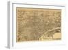 Newark, New Jersey - Panoramic Map-Lantern Press-Framed Art Print