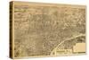 Newark, New Jersey - Panoramic Map-Lantern Press-Stretched Canvas