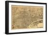 Newark, New Jersey - Panoramic Map-Lantern Press-Framed Premium Giclee Print