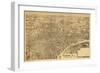 Newark, New Jersey - Panoramic Map-Lantern Press-Framed Premium Giclee Print