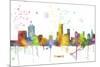 Newark New Jersey Skyline MCLR 1-Marlene Watson-Mounted Giclee Print