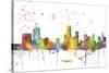 Newark New Jersey Skyline MCLR 1-Marlene Watson-Stretched Canvas