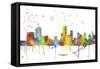 Newark New Jersey Skyline MCLR 1-Marlene Watson-Framed Stretched Canvas