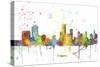 Newark New Jersey Skyline MCLR 1-Marlene Watson-Stretched Canvas