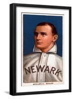 Newark, NJ, Neward Eastern League, Larry Schlafly, Baseball Card-Lantern Press-Framed Art Print