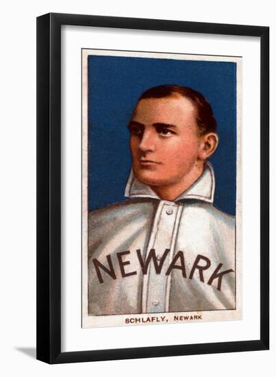 Newark, NJ, Neward Eastern League, Larry Schlafly, Baseball Card-Lantern Press-Framed Art Print