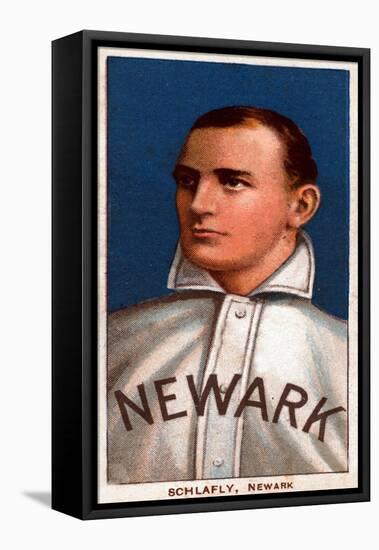 Newark, NJ, Neward Eastern League, Larry Schlafly, Baseball Card-Lantern Press-Framed Stretched Canvas