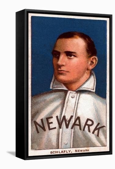Newark, NJ, Neward Eastern League, Larry Schlafly, Baseball Card-Lantern Press-Framed Stretched Canvas