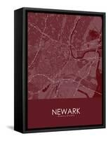 Newark, United States of America Red Map-null-Framed Stretched Canvas