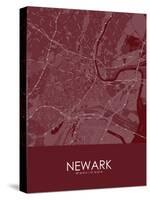 Newark, United States of America Red Map-null-Stretched Canvas