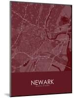 Newark, United States of America Red Map-null-Mounted Poster