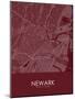 Newark, United States of America Red Map-null-Mounted Poster