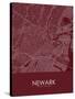 Newark, United States of America Red Map-null-Stretched Canvas