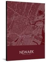 Newark, United States of America Red Map-null-Stretched Canvas