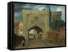 Newarke Gateway, Leicester (Oil on Wood)-John Seguier-Framed Stretched Canvas