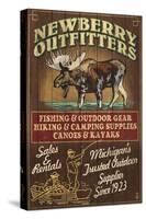 Newberry, Michigan - Moose Outfitters-Lantern Press-Stretched Canvas