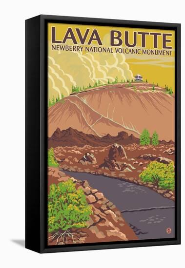 Newberry National Volcanic Monument, Lava Butte-Lantern Press-Framed Stretched Canvas