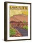 Newberry National Volcanic Monument, Lava Butte-Lantern Press-Framed Art Print