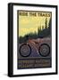 Newberry National Volcanic Monument, Oregon - Mountain Bike-Lantern Press-Framed Art Print