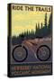Newberry National Volcanic Monument, Oregon - Mountain Bike-Lantern Press-Stretched Canvas