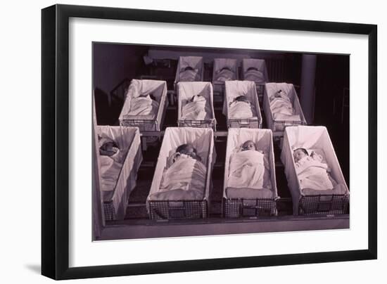 Newborns in the a Nursery of Provident Hospital in Chicago, Illinois, 1942-null-Framed Photo