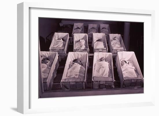 Newborns in the a Nursery of Provident Hospital in Chicago, Illinois, 1942-null-Framed Photo