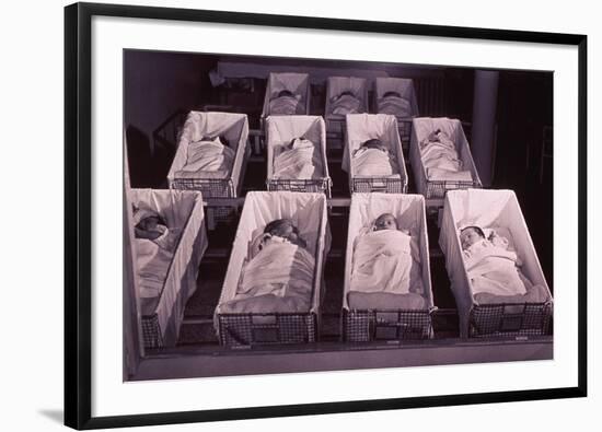 Newborns in the a Nursery of Provident Hospital in Chicago, Illinois, 1942-null-Framed Photo