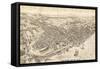 Newburgh, New York - Panoramic Map-Lantern Press-Framed Stretched Canvas